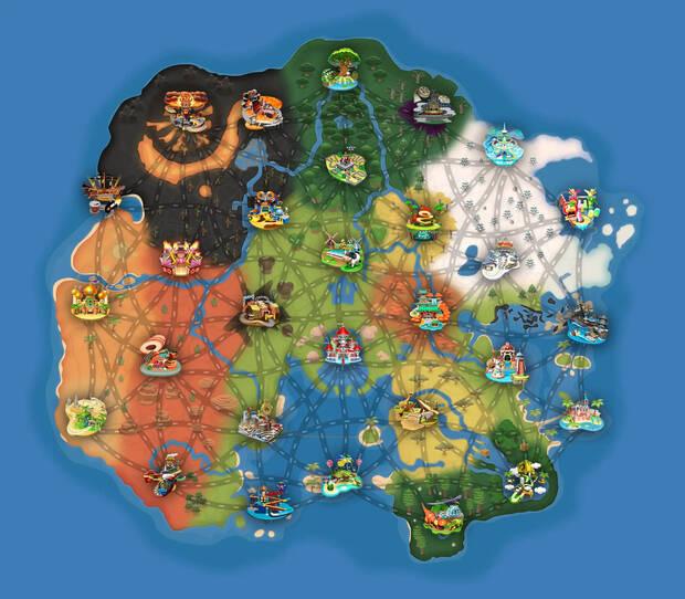 Mapa de Mario Kart World.