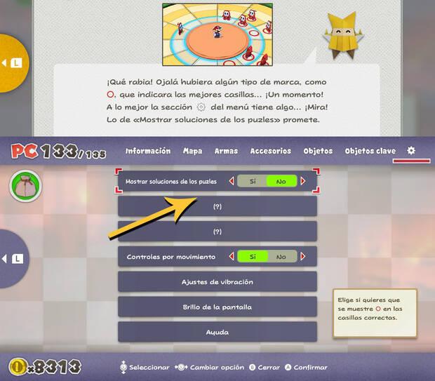 Paper Mario: The Origami King - Mostrar soluciones de los puzles