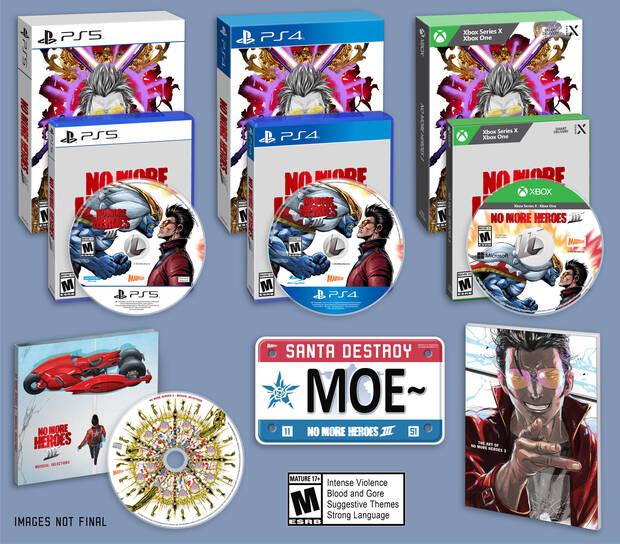 Edición física de No More Heroes 3 para consolas PlayStation y Xbox