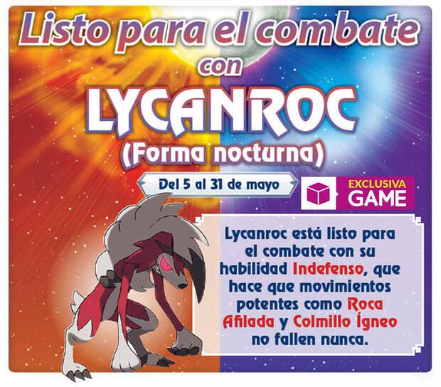 GAME ofrece la forma nocturna de Lycanroc en sus Nintendo Zone Imagen 2