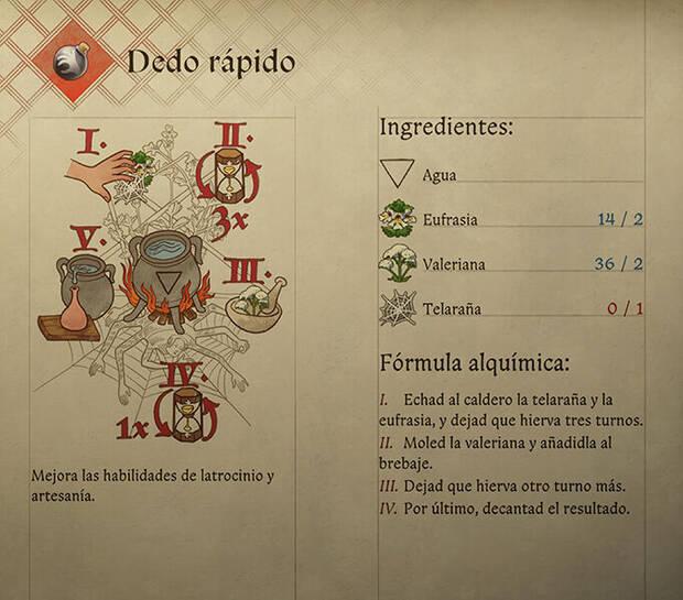 Kingdom Come: Deliverance 2 - Fórmula de la receta de alquimia Dedo rápido