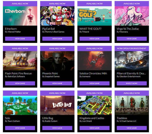 Algunos de los juegos que se han financiado a trav�s de Fig.