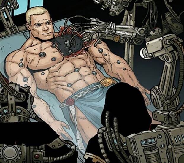 Marneus Calgar durante las operaciones para convertirle en marine espacial