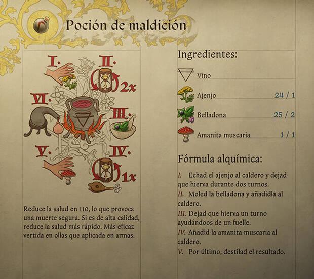 Kingdom Come: Deliverance 2 - Fórmula de la receta de alquimia Poción de maldición