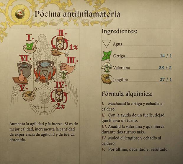 Kingdom Come: Deliverance 2 - Fórmula de la receta de alquimia Pócima antiinflamatoria
