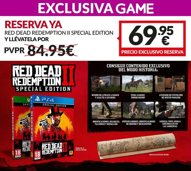 GAME detalla ediciones exclusivas e incentivos para Red Dead Redemption 2 Imagen 2