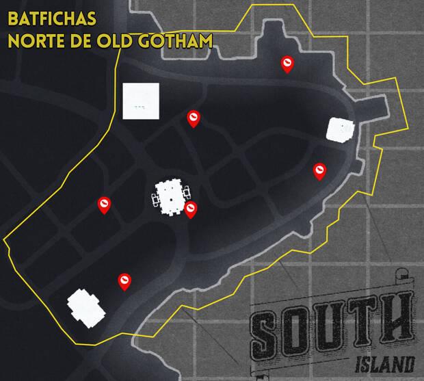 LEGO Batman: El Legado del Caballero Oscuro - Localizaci�n de todas las Batfichas en la zona del mapa Norte de Old Gotham