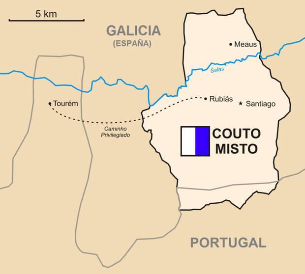 Mapa de las zonas de Coto Misto