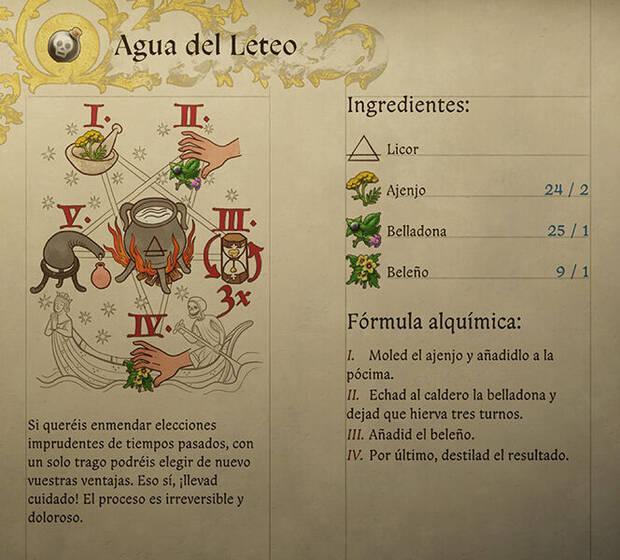Kingdom Come: Deliverance 2 - Fórmula de la receta de alquimia Agua del Leteo