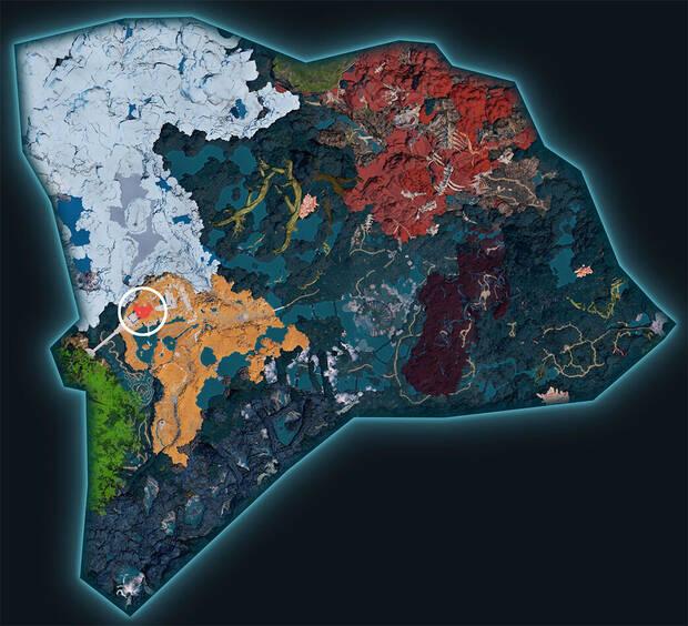 Palworld - Mapa con la localizaci�n del Pal Celesdir Noct
