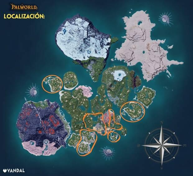 Palworld - Mapa con la localización del Pal Melpaca