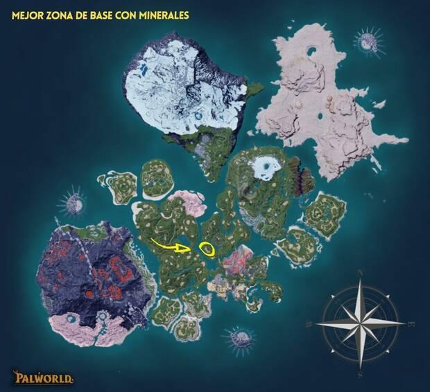 Palworld - La zona de base para obtener minerales