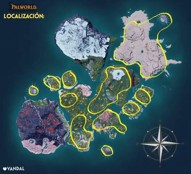 Palworld - Localización de los trozos de roca de Bellanoir