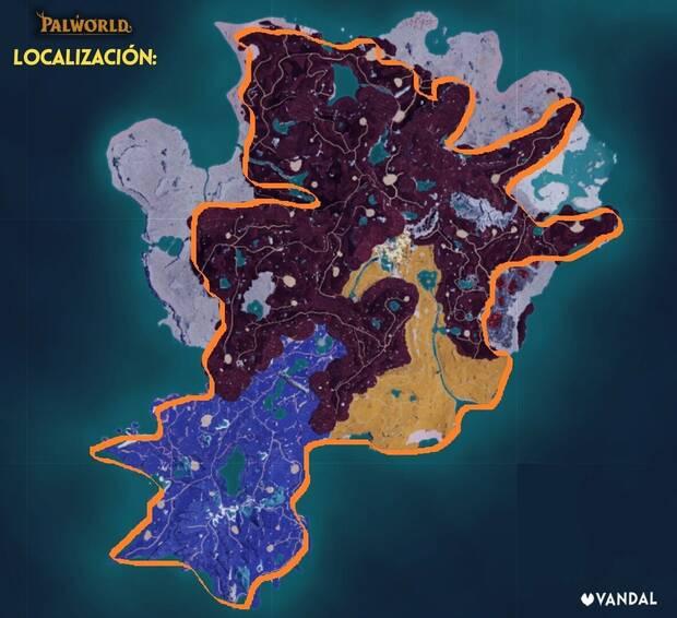 Palworld - Mapa con la localización del Pal Celesdir