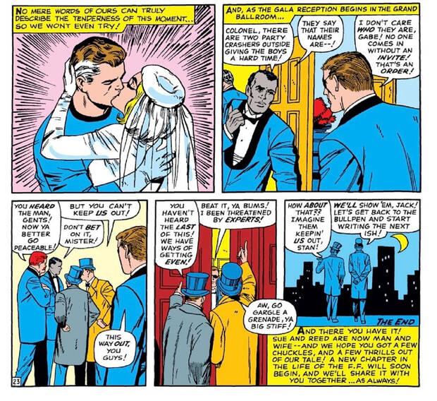 Cameo de Stan Lee y Jack Kirby en un cómic de Los 4 Fantásticos