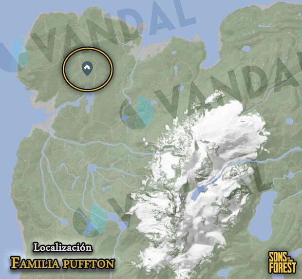 Sons of the Forest - Localización en el mapa de la familia Puffton