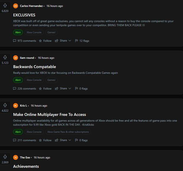 La comunidad de Xbox pide más exclusivos en su consola