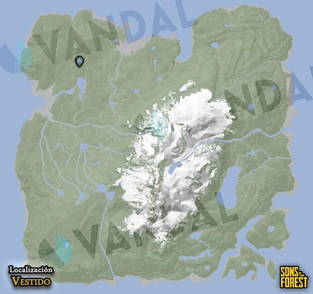 Sons of the Forest - Localización en el mapa Vestido