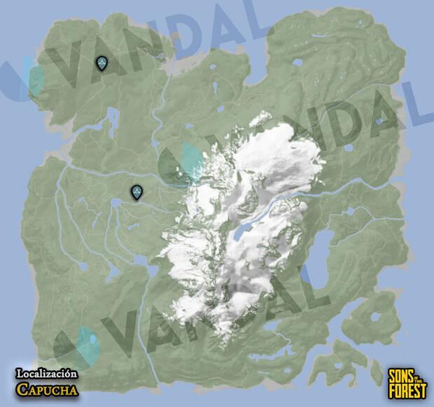 Sons of the Forest - Localización en el mapa Capucha