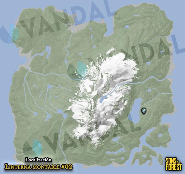 Sons of the Forest - Localización en el mapa del accesorio de arma Linterna montable #02