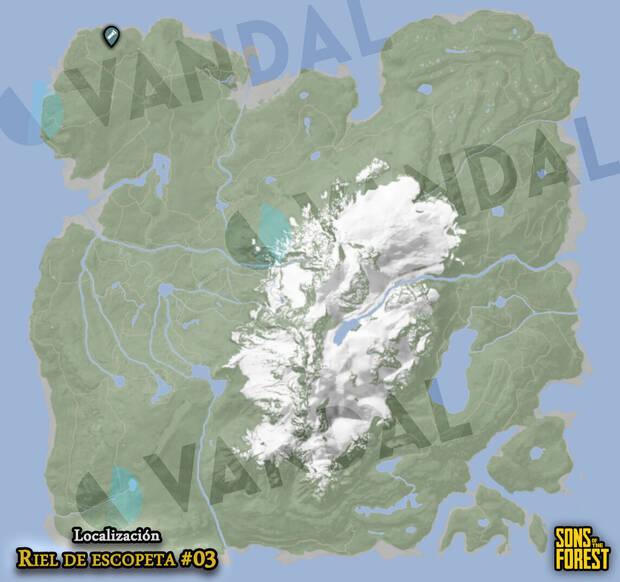 Sons of the Forest - Localización en el mapa del accesorio de arma Riel de escopeta #03