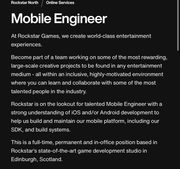 GTA 6 podra tener una aplicacin para mviles, Rockstar ficha desarrolladores de app