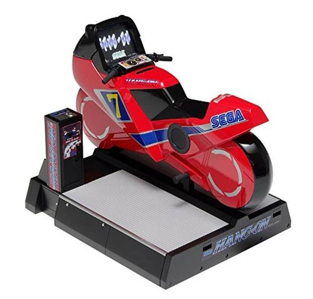 El mueble arcade de Hang-On (1985).