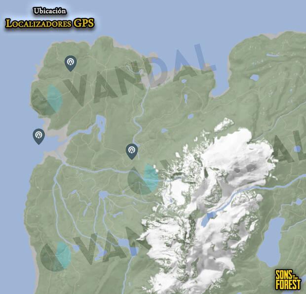 Sons of the Forest - Ubicación en el mapa de los localizadores GPS