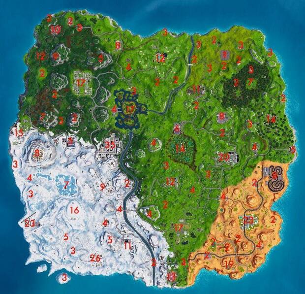 Localizadas las zonas con ms cofres de Fortnite Battle Royale Imagen 2