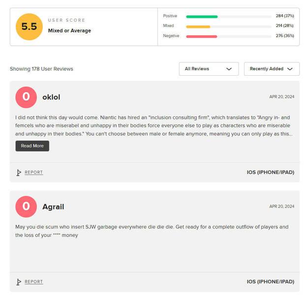 Pokmon GO review bombing por la actualizacin de avatares