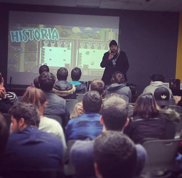 Jacob Jazz impartiendo una charla en la Universidad Europea de Madrid.