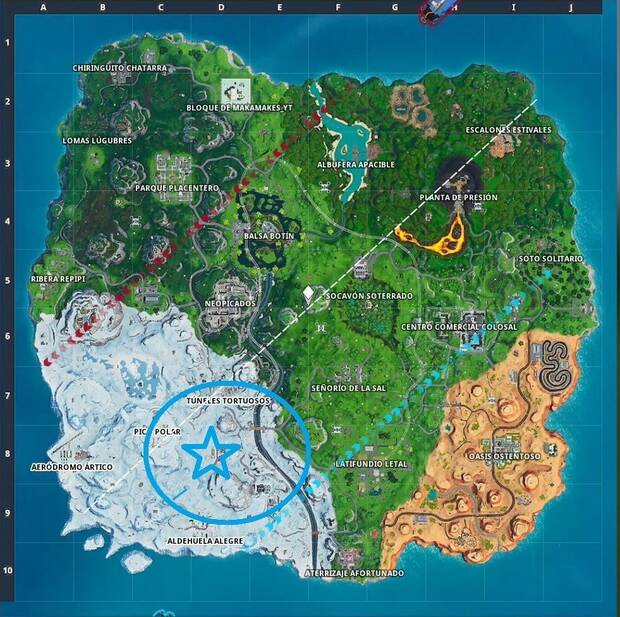 Fortnite - Fortbyte 19: localización de la nave espacial