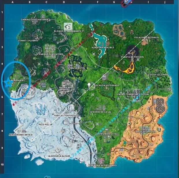 Fortnite - Fortbyte 3: zona en la que aparece