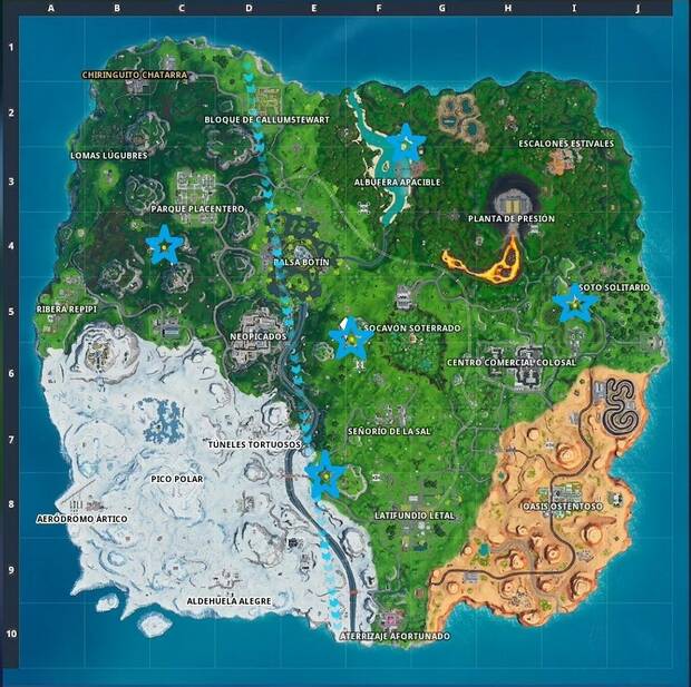 Fortnite - Localización de sombrillas