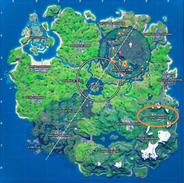 Fortnite Battle Royale - Desafios de la semana 3: Eliminaciones en Ciudad Comercio (ubicación)