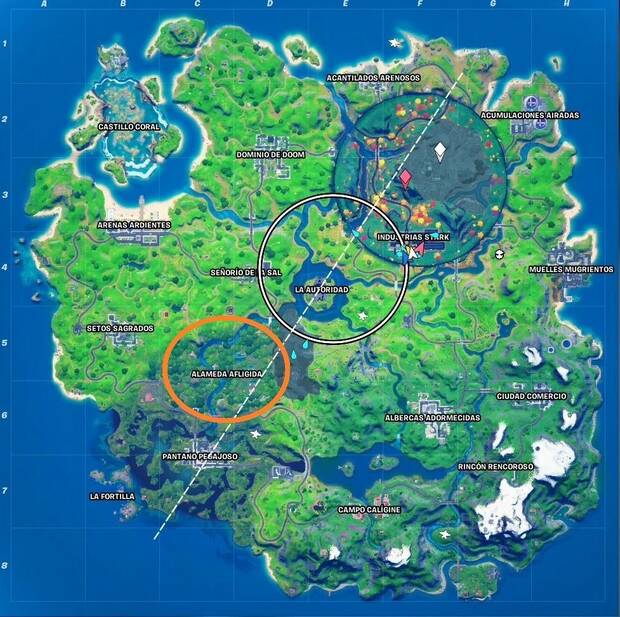 Fortnite Battle Royale - desafíos de la semana 3: reúne madera en alameda afligida (ubicación)