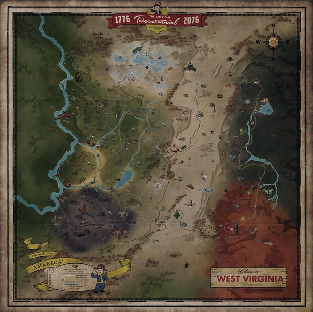 El mapa de �Fallout 76� es enorme y est� repleto de enclaves que explorar.