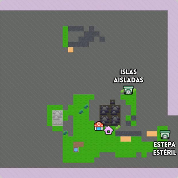 Pok�mon Pokopia - Mapa y puertas de los Riscos Rocosos