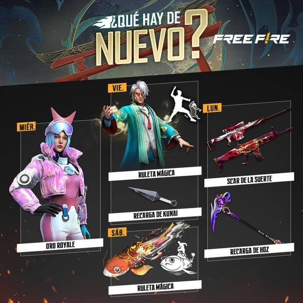 Nueva agenda semanal Free Fire 11 al 16 de enero