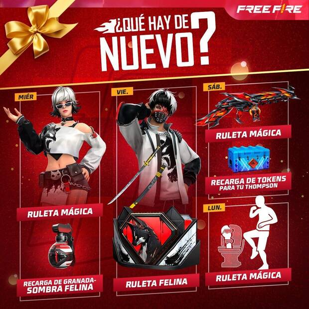 Nueva agenda semanal Free Fire MAX 10 al 15 de enero