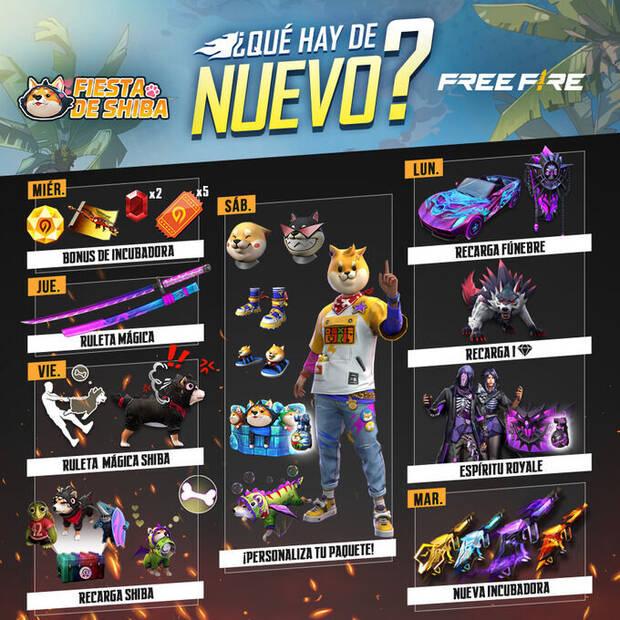 Nueva agenda semanal Free Fire 5 de octubre a 11 de octubre