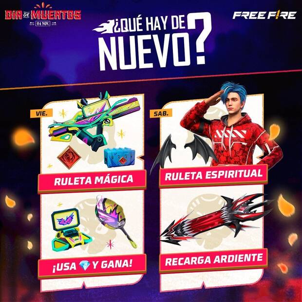 Nueva agenda semanal Free Fire MAX 18 al 24 de octubre