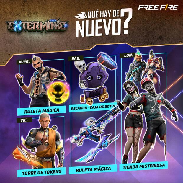 Nueva agenda semanal Free Fire MAX 23 al 29 de octubre