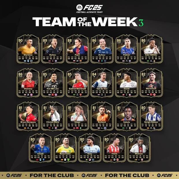 EA Sports FC 25 - El Team of the Week 3 de Ultimate Team 25