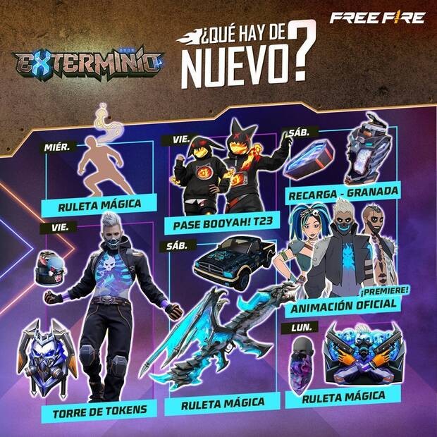 Nueva agenda semanal Free Fire MAX 30 de octubre al 5 de noviembre