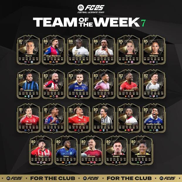 EA Sports FC 25 - El Team of the Week 7 de Ultimate Team 25