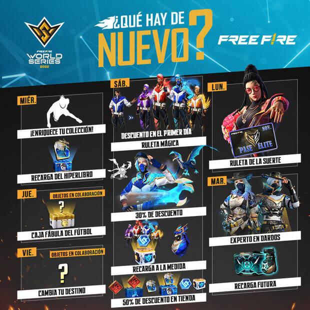 Nueva agenda semanal Free Fire 23 al 28 de noviembre