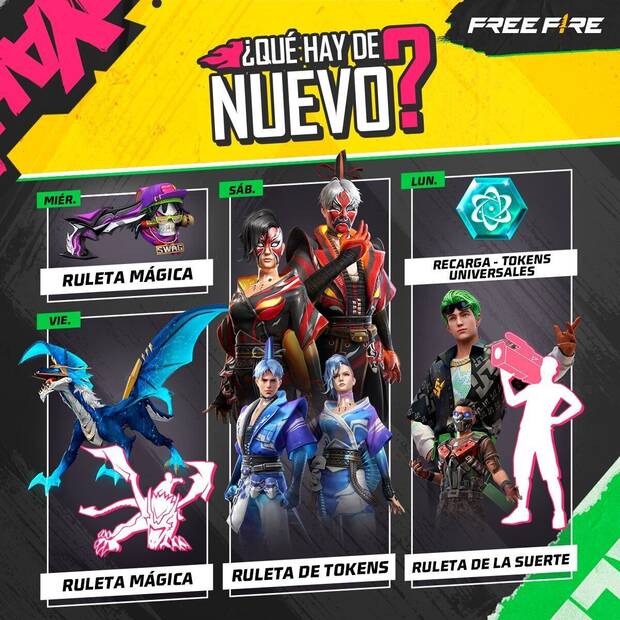 Nueva agenda semanal Free Fire MAX 13 al 19 de noviembre