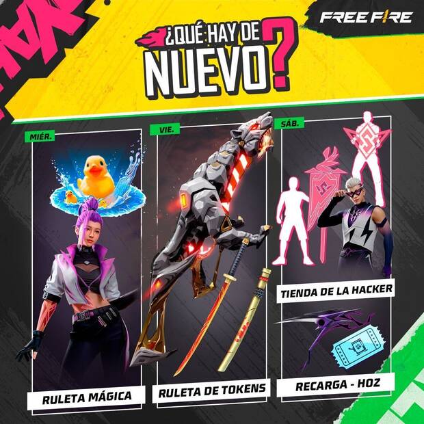 Nueva agenda semanal Free Fire MAX 6 al 12 de noviembre