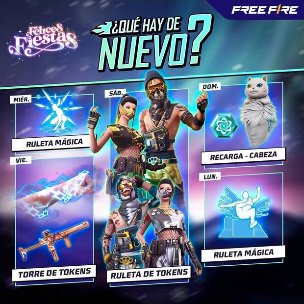 Nueva agenda semanal Free Fire MAX 11 al 16 de diciembre